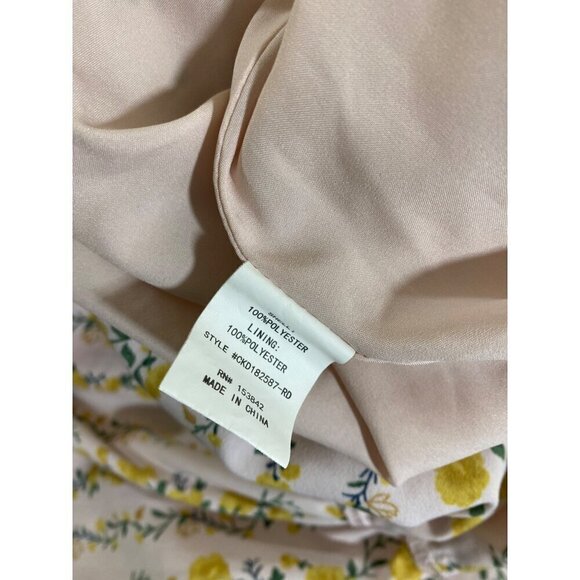 Melloday Women's Yellow Floral Teirred Midi Sleeveless Dress - Large - Picture 13 of 13